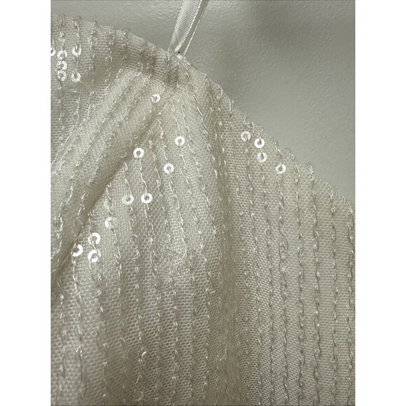 Mac Duggal Size 4 Black White 42037 Sequin One Puff Shoulder Gown Dress New Prom - Picture 8 of 14